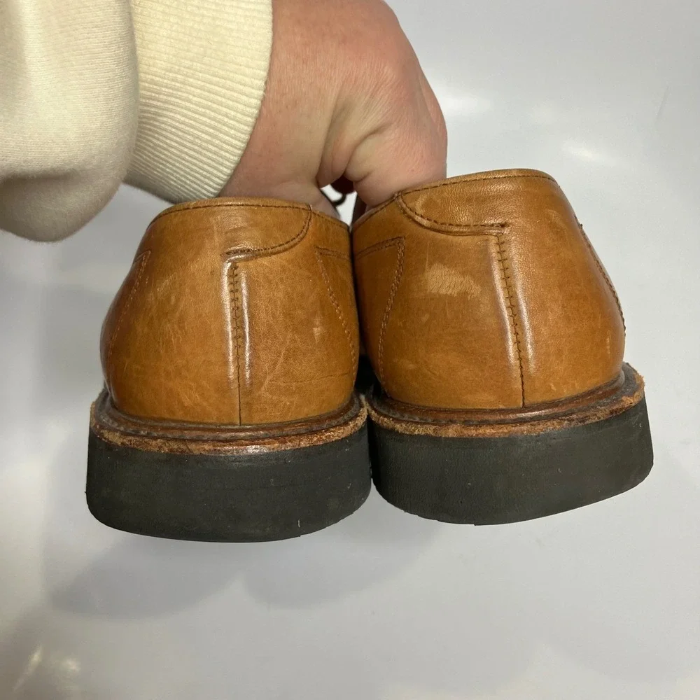 Vintage L.L. Bean tan leather Oxford shoes men's size 9.5 business casual preppy
